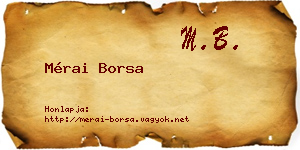 Mérai Borsa névjegykártya
